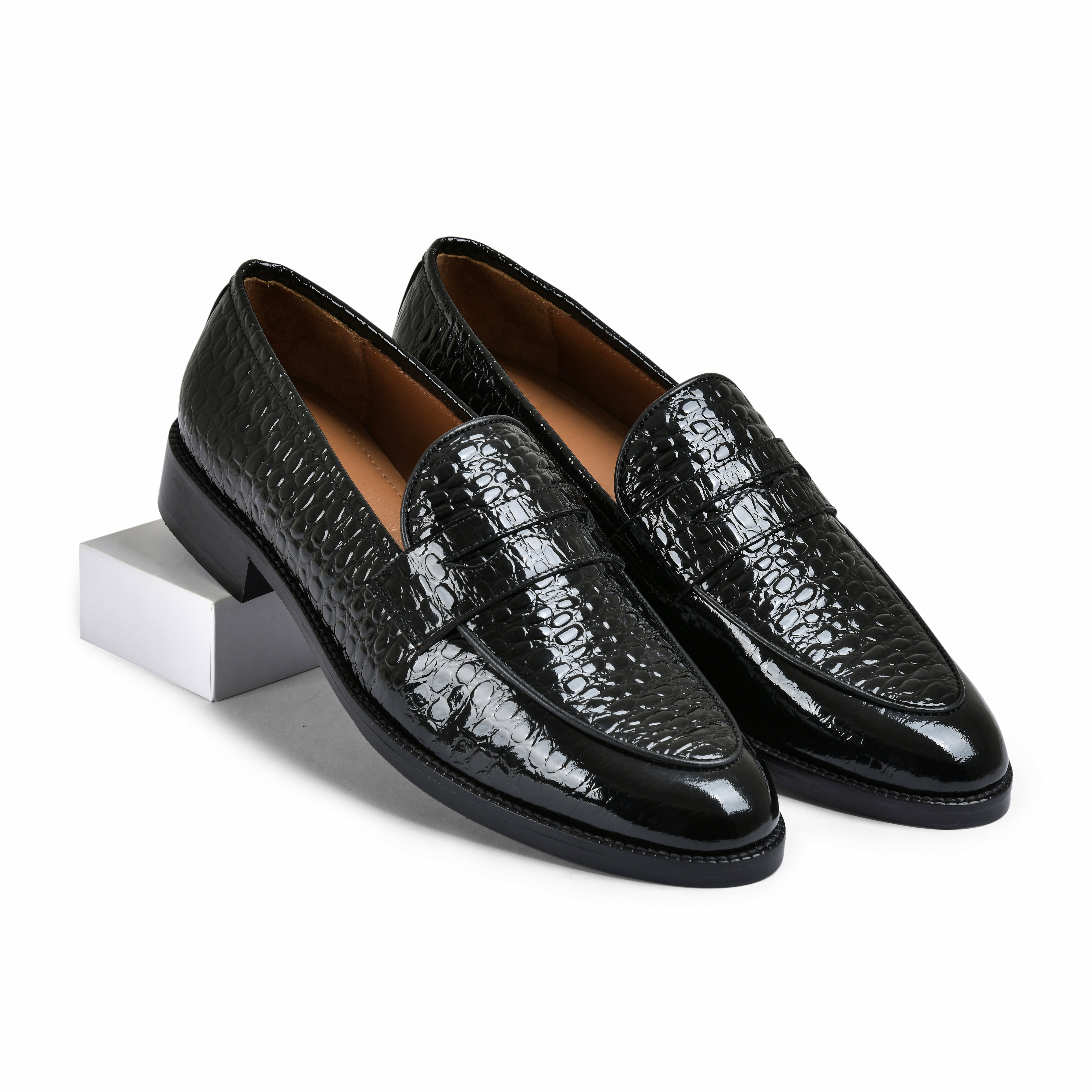 GEORGE | BLACK CROCO PATENT